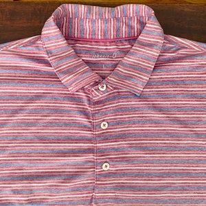 Johnnie-O Striped Performance Polo, Golf, Size Large